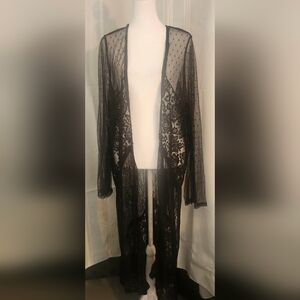 Forever 21 Sheer Black Lace Robe